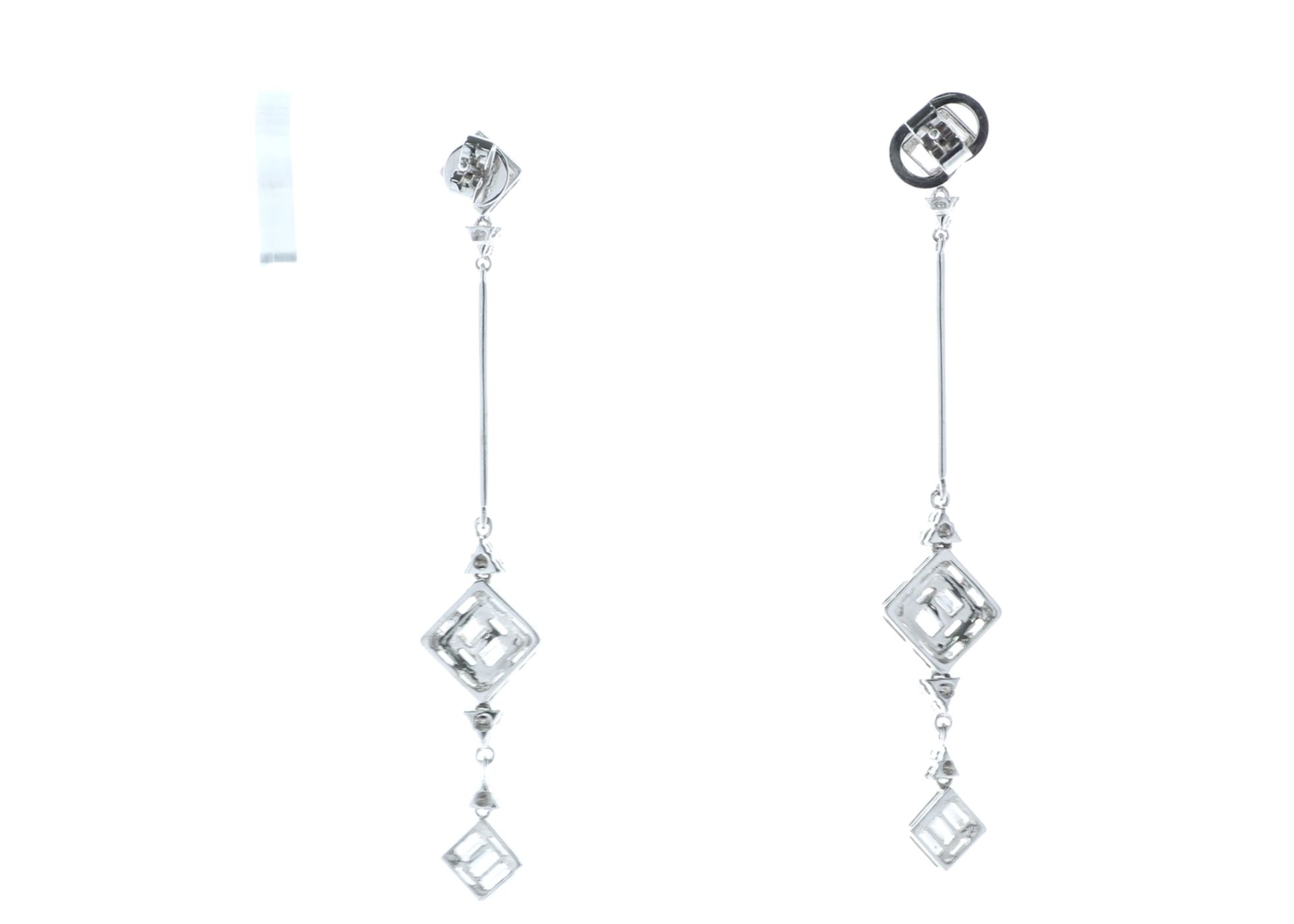 18ct White Gold Diamond Drop Earrings 2.29 Carats - Valued by IDI £15,950.00 - 18ct White Gold - Image 3 of 4
