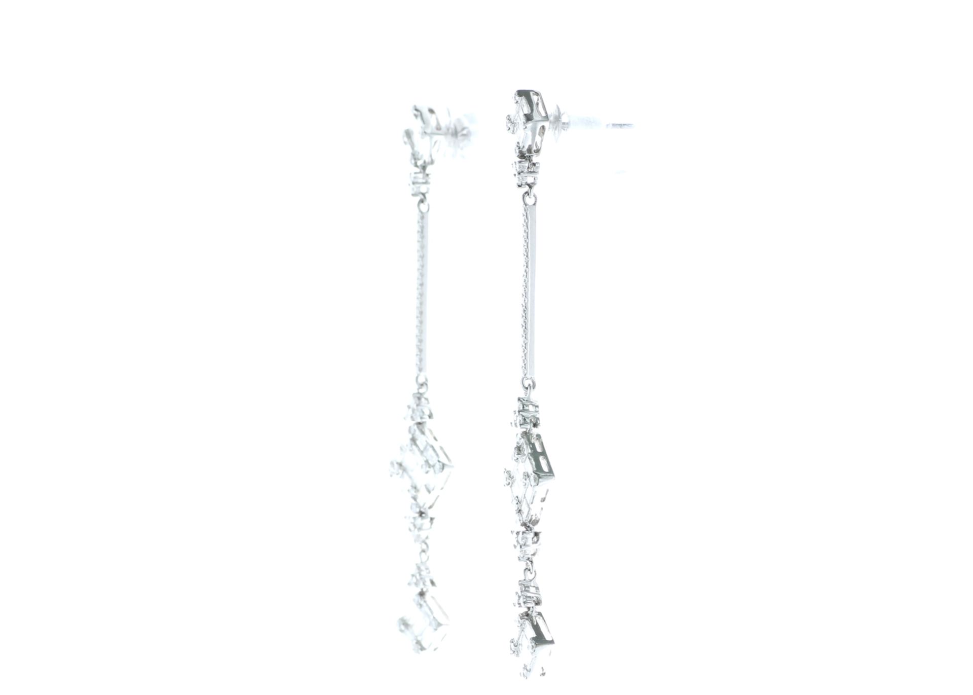 18ct White Gold Diamond Drop Earrings 2.29 Carats - Valued by IDI £15,950.00 - 18ct White Gold - Image 2 of 4