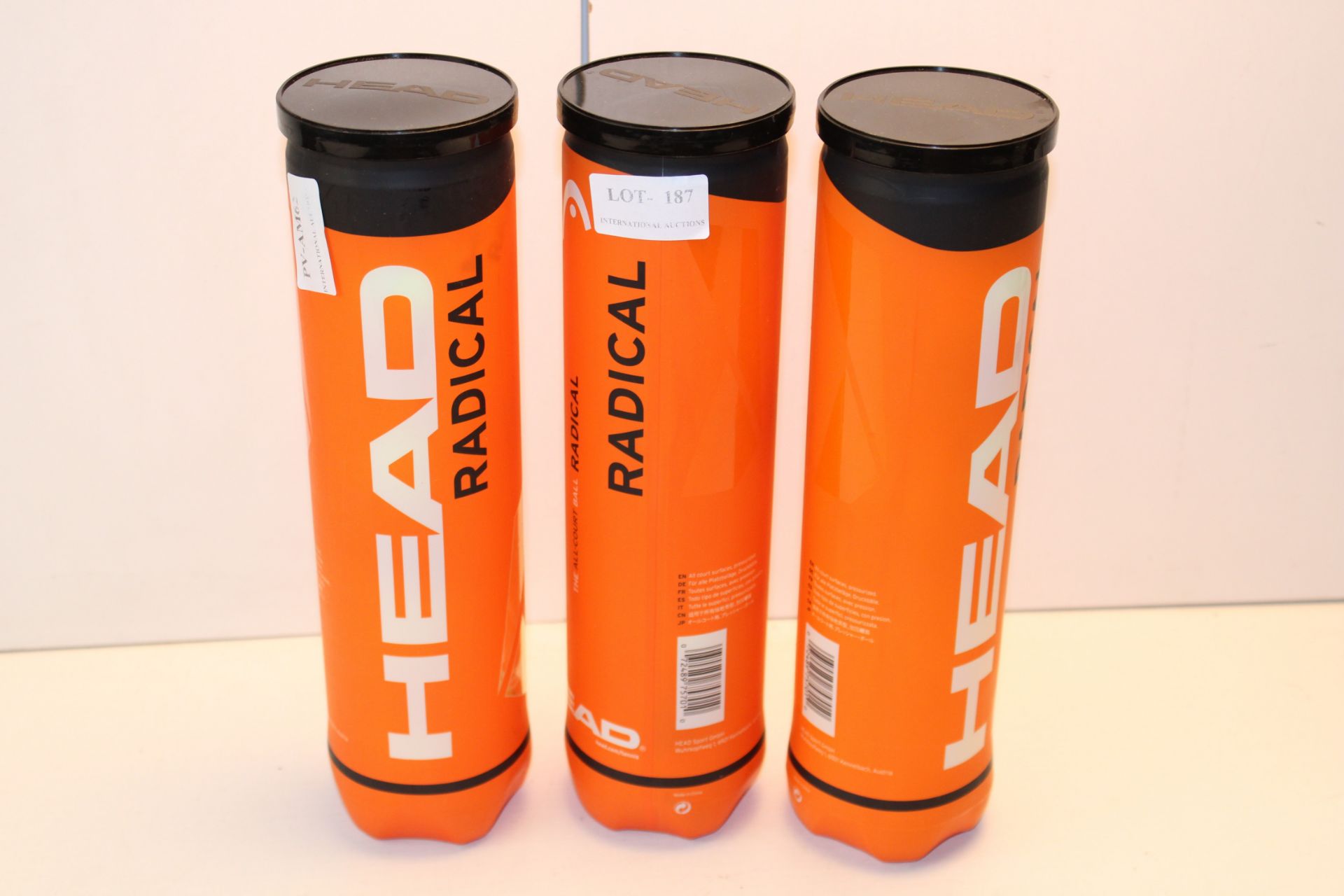 3X TUBES HEAD RADICAL TENNIS BALLS Condition ReportAppraisal Available on Request- All Items are