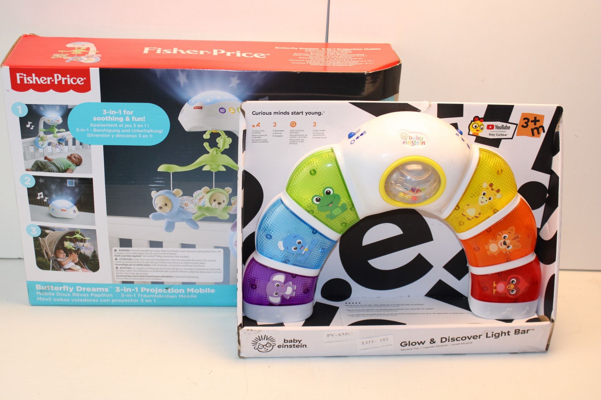 2X BOXED ASSORTED ITEMS BY BABY EINSTEIN & FISHER PRICE Condition ReportAppraisal Available on