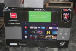 BOXED RCA 43" ANDROID TV - GOOGLE ASSISTANT MODEL: RS43F3 RRP £183.99Condition ReportAppraisal