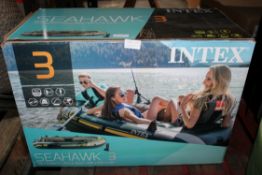 BOXED INTEX SEAHAWK 3 INFLATEABLE BOAT RRP £90.44Condition ReportAppraisal Available on Request- All