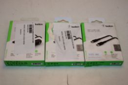 3X BELKIN ASSORTED ITEMS (IMAGE DEPICTS STOCK)Condition ReportAppraisal Available on Request- All