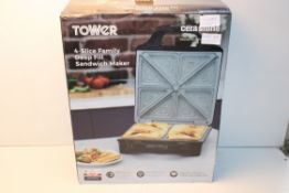BOXED TOWER 4-SLICE FAMILY DEEP FILL SANDWICH MAKER Condition ReportAppraisal Available on