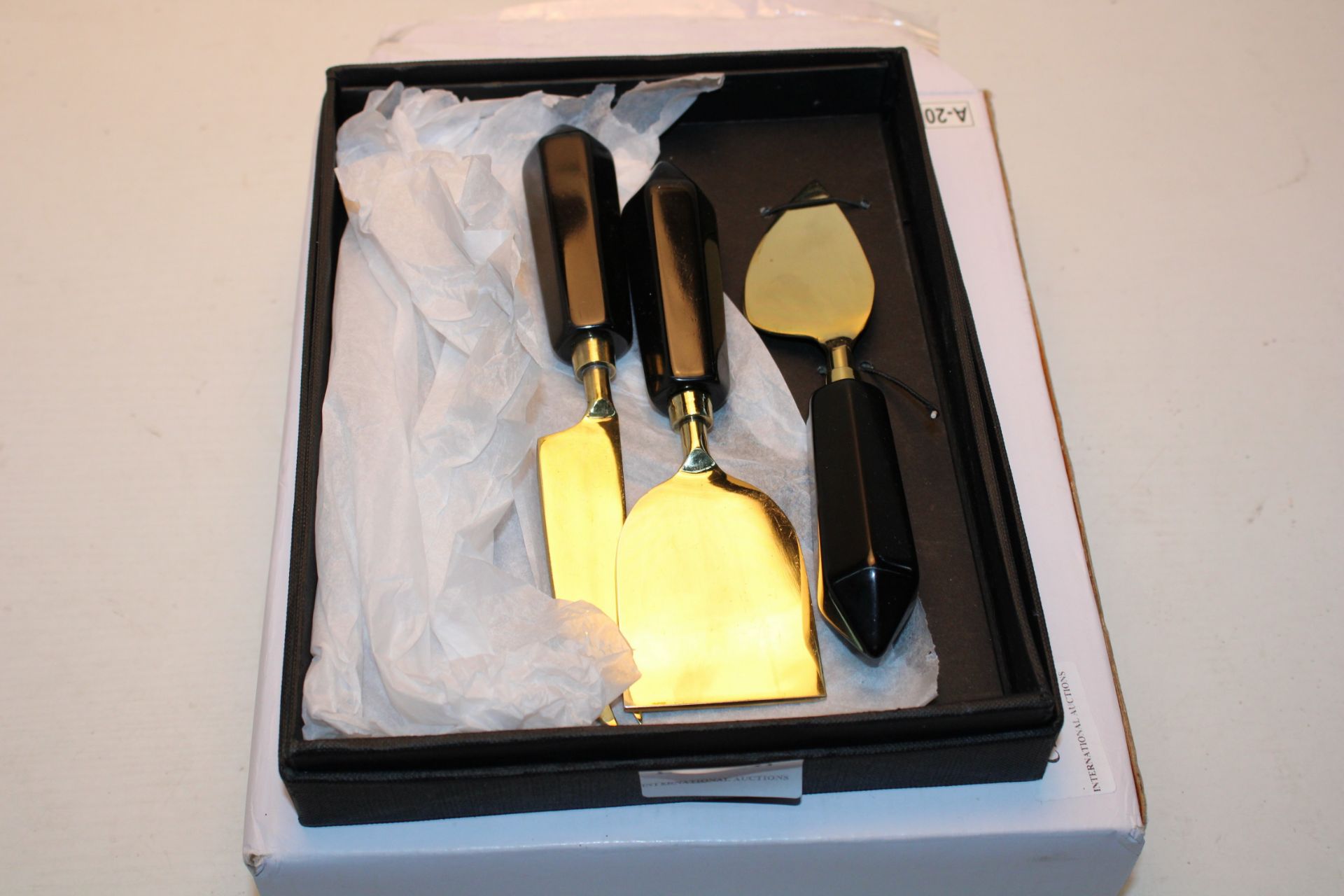 BOXED 3X CHEESE KNIVES Condition ReportAppraisal Available on Request- All Items are Unchecked/