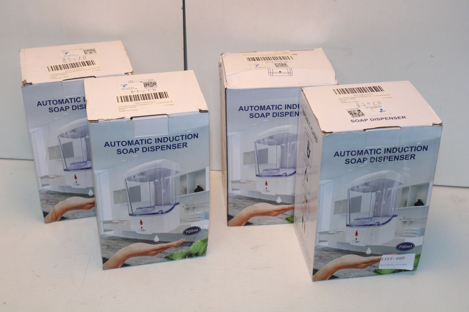 4X BOXED AUTOMATIC SOAP DISPENSERSCondition ReportAppraisal Available on Request- All Items are