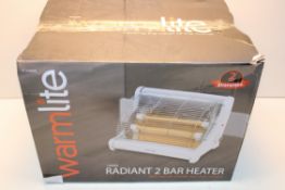 BOXED WARMLITE RADIANT 2 BAR HEATER Condition ReportAppraisal Available on Request- All Items are