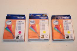 3X BOXED ASSORTED BROTHER PRINT CARTRIDGES Condition ReportAppraisal Available on Request- All Items