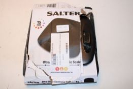 BOXED SALTER ULTRA THIN ELECTRONIC SCALE RRP £16.99Condition ReportAppraisal Available on Request-
