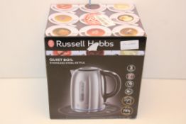 BOXED RUSSELL HOBBS QUIET BOIL STAINLESS STEEL KETTLE RRP £34.99Condition ReportAppraisal