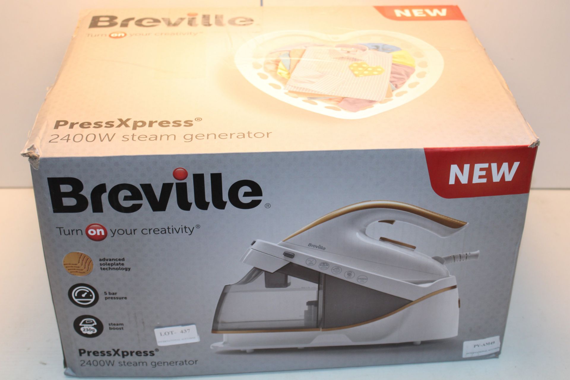 BOXED BREVILLE PRESSXPRESS 2400W STEAM GENERATOR IRON RRP £89.99Condition ReportAppraisal
