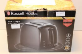 BOXED RUSSELL HOBBS TEXTURES BLACK 2 SLICE TOASTER Condition ReportAppraisal Available on Request-