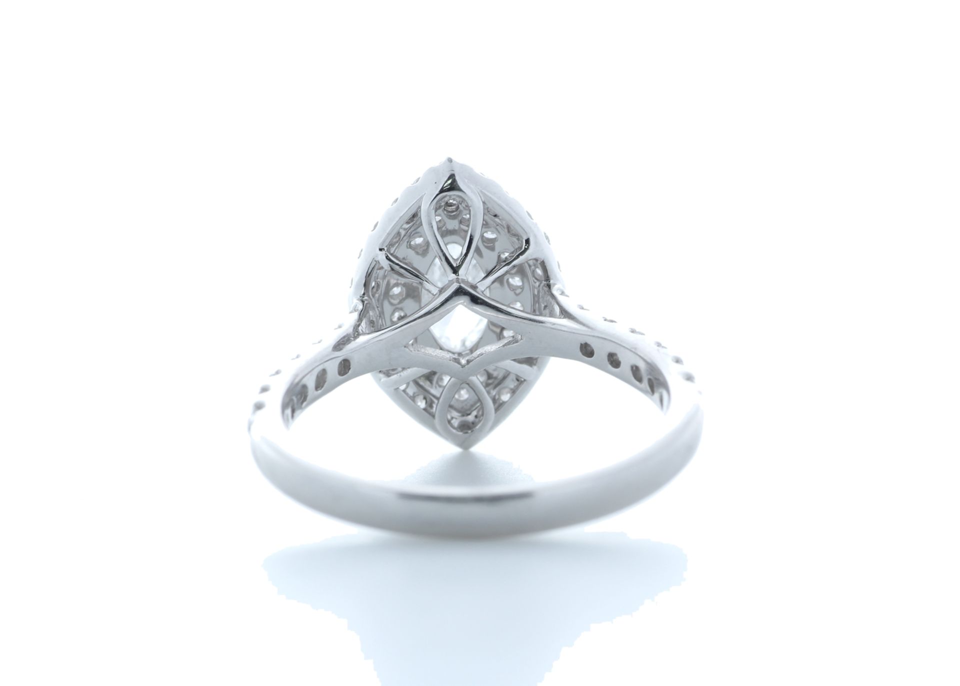 18ct White Gold Marquise Diamond Halo Ring 1.15 (0.52) Carats - Valued by IDI £7,250.00 - 18ct White - Image 3 of 5
