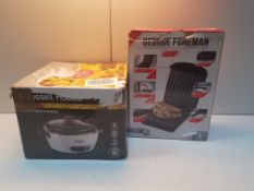 X 2 ITEMS GEORGE FOREMAN FIT GRILL & RUSSELL HOBBS MEDIUM RICE COOKER COBMINED RRP £75Condition