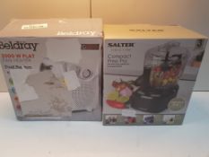 X 2 ITEMS SALTER COMPACT PREP PRO, BELDRY FAN HEATER COMBINED RRP £50Condition ReportAppraisal