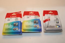 3X ASSORTED CANON INK CARTRIDGES Condition ReportAppraisal Available on Request- All Items are
