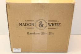 BOXED MAISON & WHITE BAMBOO SLIM BIN Condition ReportAppraisal Available on Request- All Items are