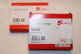 2X 12PACKS 5STAR OFFICE HIGHLIGHTERS PINK/ORANGECondition ReportAppraisal Available on Request-