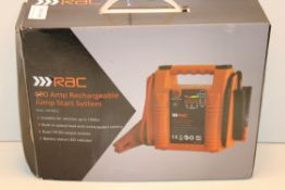 BOXED RAC 400 AMP RECHARGEABLE JUMP START SYSTEM RRP £47.49Condition ReportAppraisal Available on