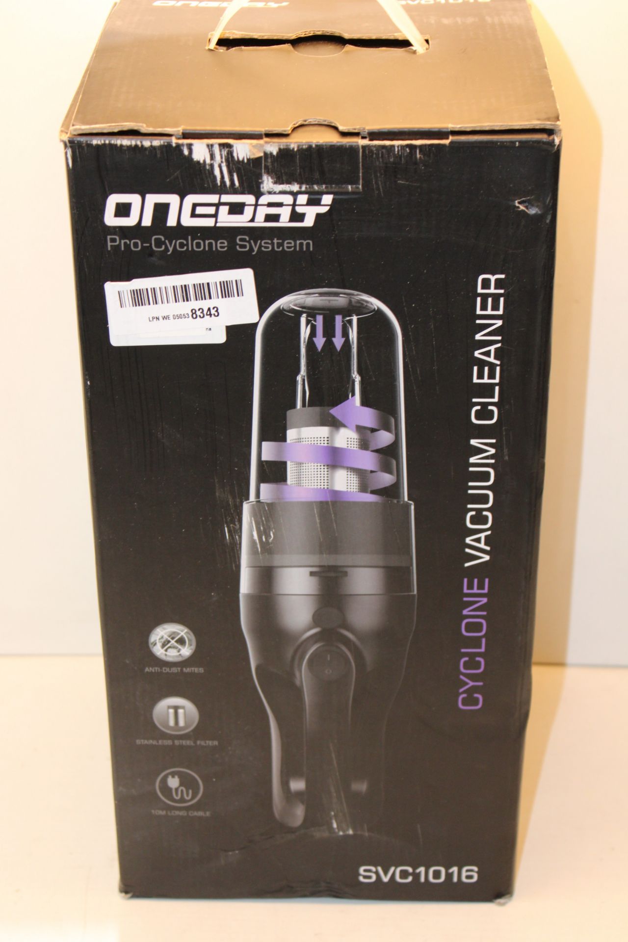 BOXED ONEDAY PRO-CYCLONE SYSTEM CYCLONE VACUUM CLEANER SVC1016 RRP £119.00Condition