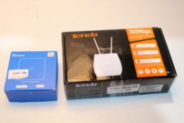 2X BOXED ASSORTED ITEMS TO INCLUDE TENDA 300MBPS ROUTER & WIFI SMART WALL SWITCHCondition