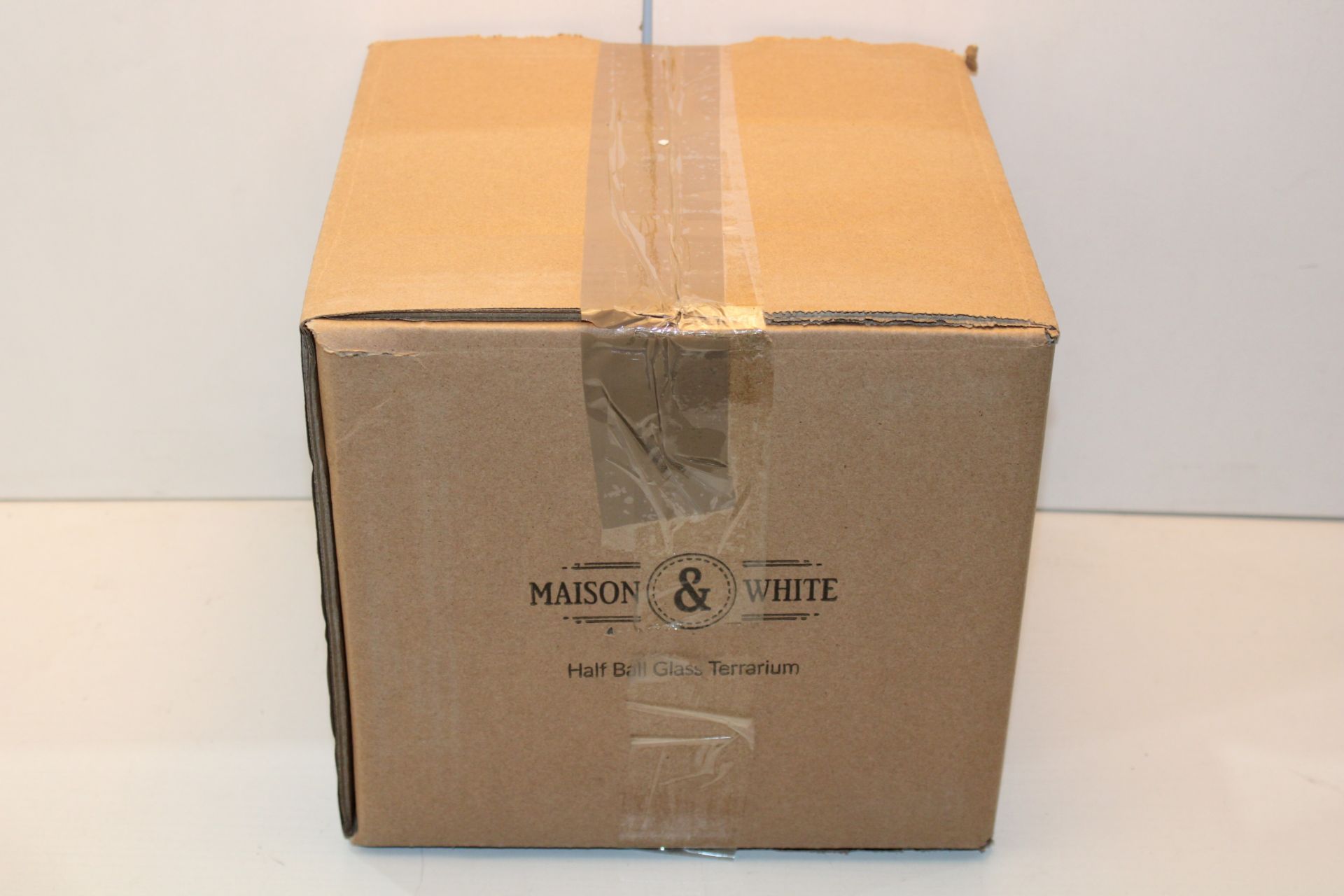 BOXED MAISON & WHITE HALF BALL GLASS TERRARIUM Condition ReportAppraisal Available on Request- All