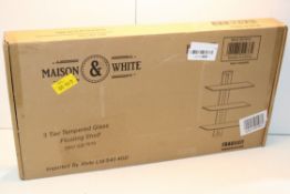 BOXED MAISON & WHITE 3 TIER TEMPERED GLASS FLOATING SHELF SKU: CE7619Condition ReportAppraisal