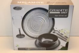 BOXED GRANITE GREY 12PC DINNER SET Condition ReportAppraisal Available on Request- All Items are
