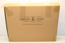BOXED MAISON & WHITE GLASS TOP NESPRESSO DRAWERCondition ReportAppraisal Available on Request- All