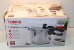 BOXED TOWER ALUMINIUM 6 LITRE PRESSURE COOKER Condition ReportAppraisal Available on Request- All