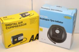 2X BOXED ASSORTED TYRE INFLATORS BY RING & AACondition ReportAppraisal Available on Request- All