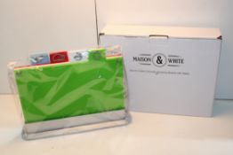 BOXED MAISON & WHITE SET OF 4 INDEX COLOURED CHOPPING BOARDS WITH STAND Condition ReportAppraisal