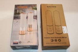 2X BOXED ASSORTED SALT & PEPPER GRINDERS BY SALTER & TOWER COMBINED RRP £60.00Condition