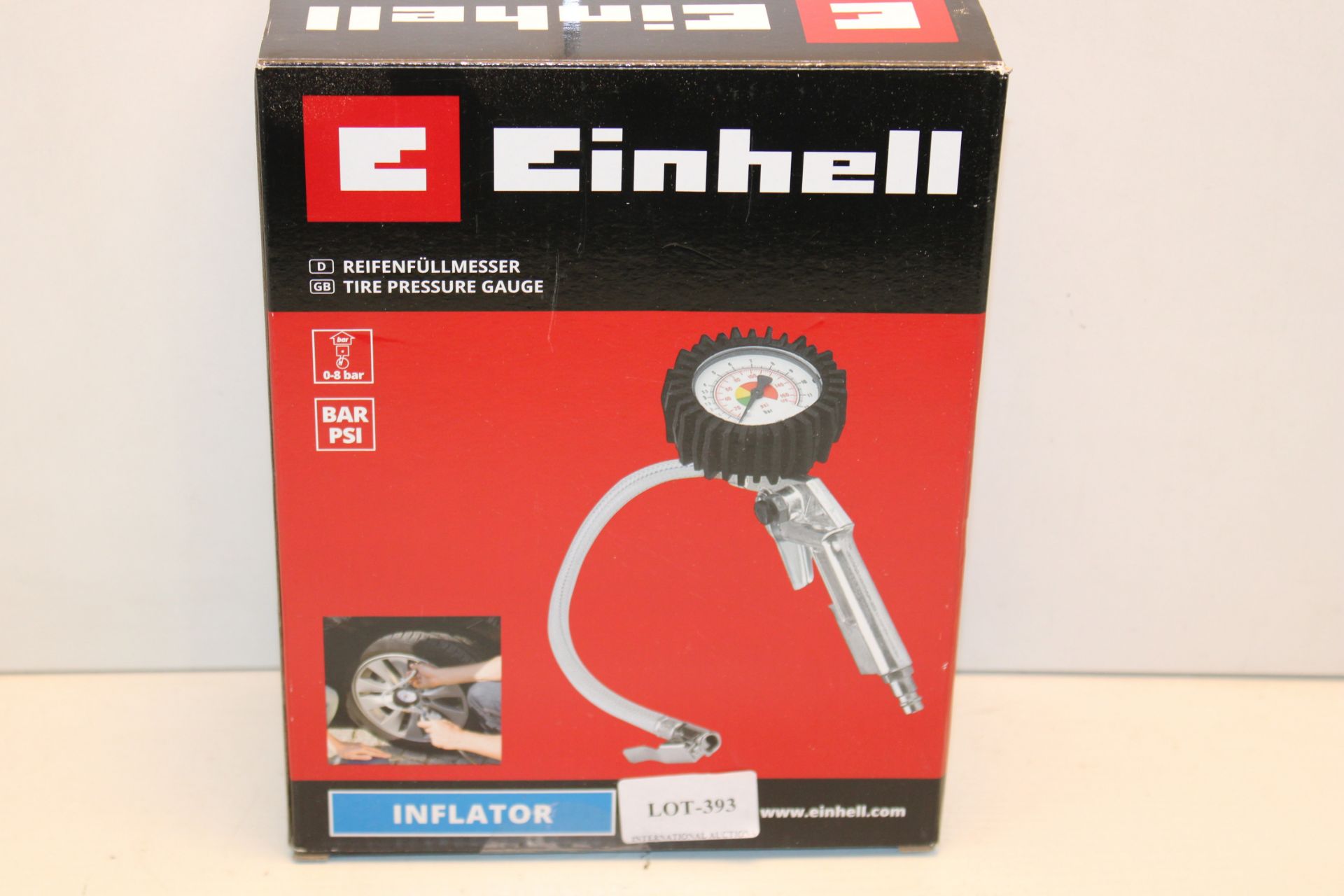 BOXED EINHELL TIRE PRESSURE GAUGE Condition ReportAppraisal Available on Request- All Items are