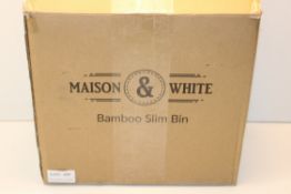 BOXED MAISON & WHITE BAMBOO SLIM BIN Condition ReportAppraisal Available on Request- All Items are