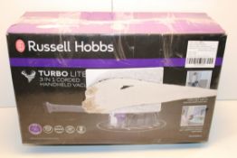 BOXED RUSSELL HOBBS TURBO LITE 3-IN-1 CORDED HANDHELD VACUUM CLEANER RRP £59.99Condition