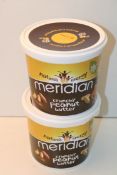 2X 1KG VEGAN FRIENDLY NATURE'S MERIDIAN CRUNCHY PEANUT BUTTER Condition ReportAppraisal Available on