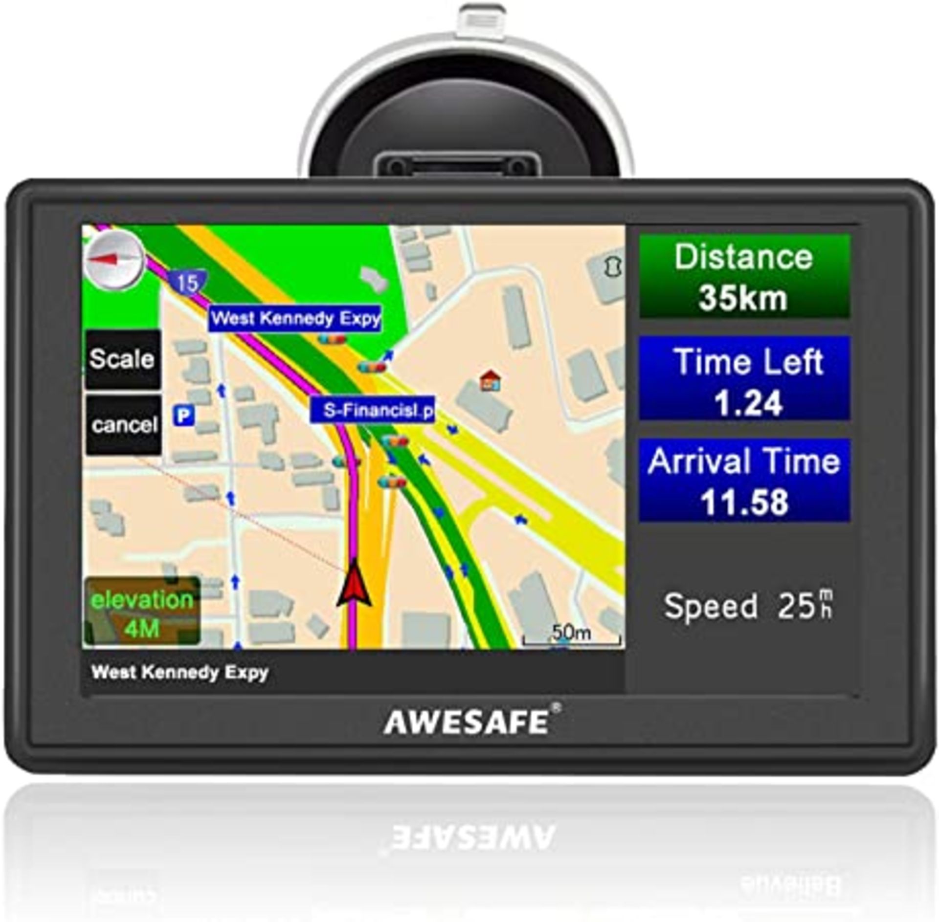 BOXED AWESAFE SATNAV (POWERS ON) RRP £75 Condition ReportPOWERS ON