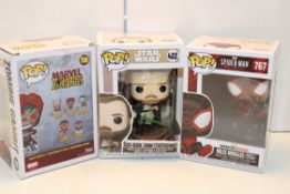 3X BOXED ASSORTED POP! CHARACTERS TO INCLUDE SPIDER-MAN MILES MORALES, STAR WARS & OTHER Condition