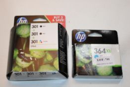 2X BOXED ASSORTED HP INK CARTRIDGES Condition ReportAppraisal Available on Request- All Items are