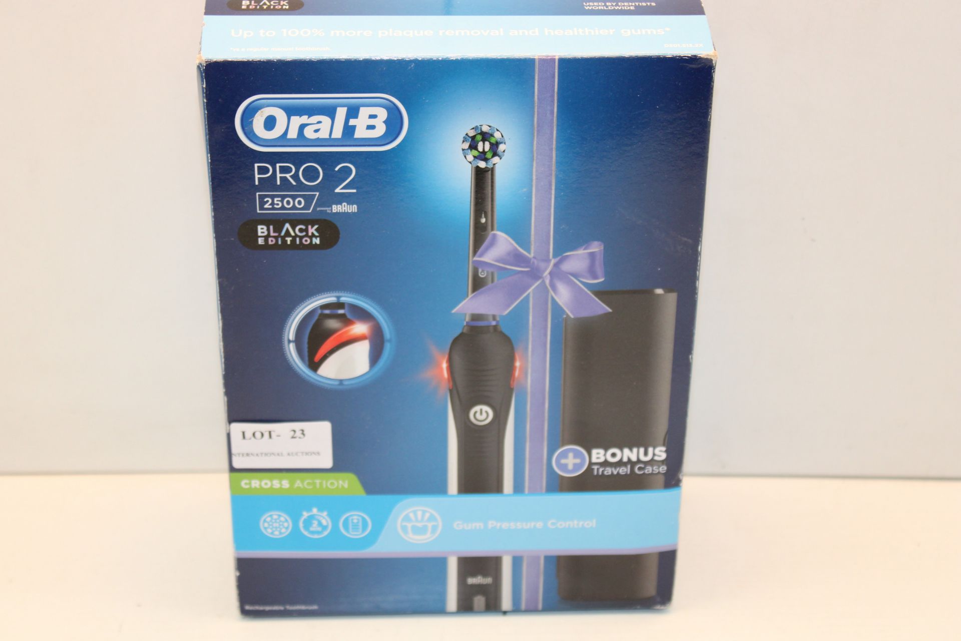 BOXED ORAL B PRO 2 POWERED BY BRAUN 2500 BLACK EDITION TOOTHBRUSH RRP £39.99Condition