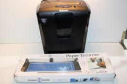 2X ASSORTED ITEMS TO INCLUDE FELLOWES SHREDDER M-8C & PRECISION A3 PAPER TRIMMERCondition