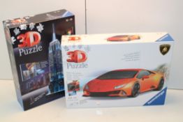 2X BOXED ASSORTED RAVENSBURGER 3D PUZZLES Condition ReportAppraisal Available on Request- All