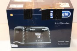 BOXED DELONGHI BRILLIANTE FOUR SLICE TOASTER RRP £49.00Condition ReportAppraisal Available on