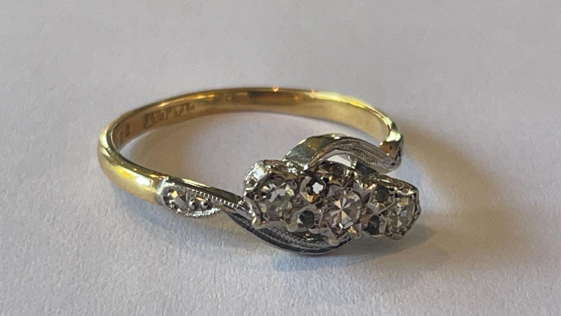 9ct Yellow Gold Three Stone Diamond Ring