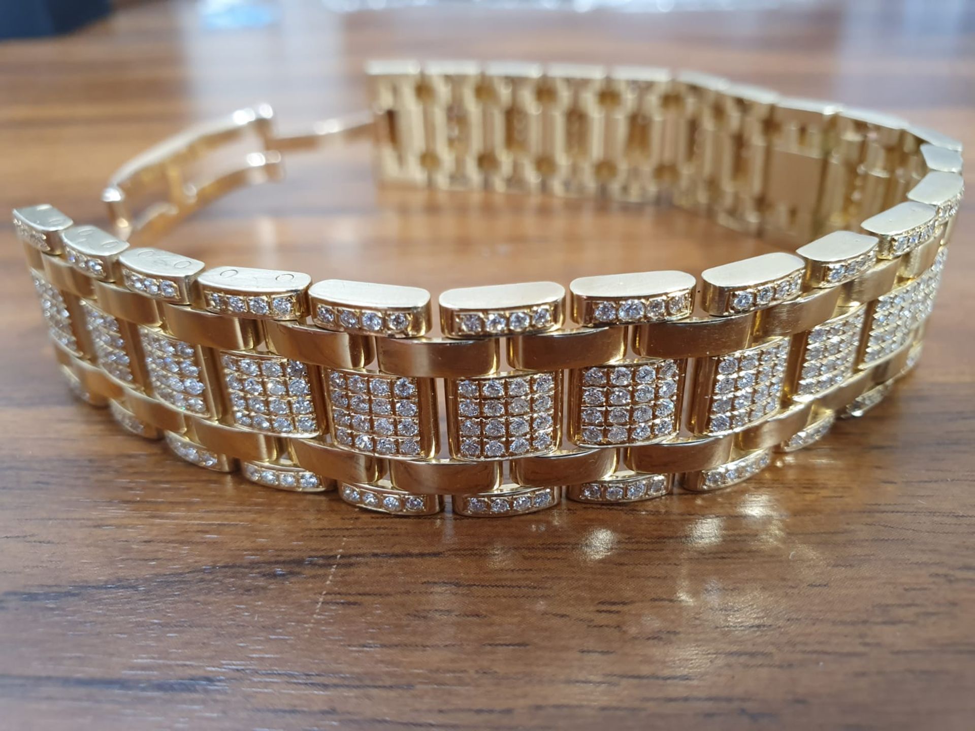 Cartier- 18ct Yellow Gold- Cartier Tank Americaine Diamond Set Bracelet- Set With Approx- 7.92ct