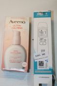 2X BOXED ASSORTED ITEMS TO INCLUDE INFRARED THERMOMETER & AVEENO MOISTURISER Condition