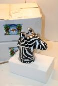 3X BOXED ZEBRA HEAD ORNAMENTS Condition ReportAppraisal Available on Request- All Items are