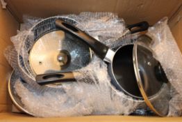 BOXED NON-STICK 5 PIECE GREY PAN SET RRP £18.99Condition Report Appraisal Available on Request-