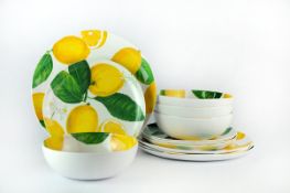 BOXED LEMON FRESH MELAMINE DINNERWARE SET RRP £87.99Condition ReportAppraisal Available on